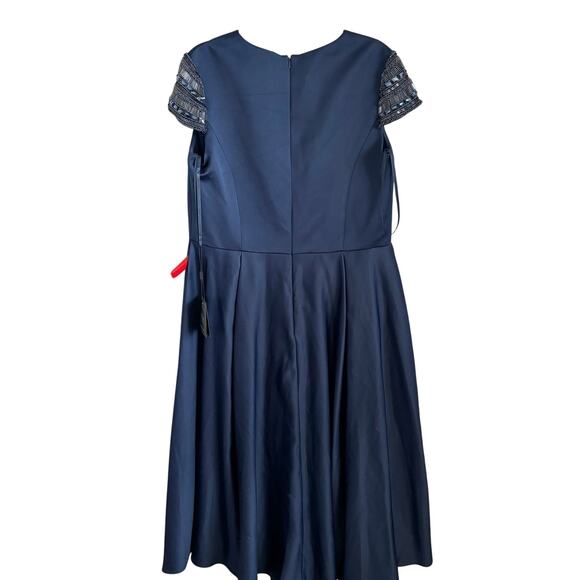 Mac Duggal High Neck Cap Sleeve Tea-Length Dress NWT Size 14 Style 55699 - Picture 8 of 12